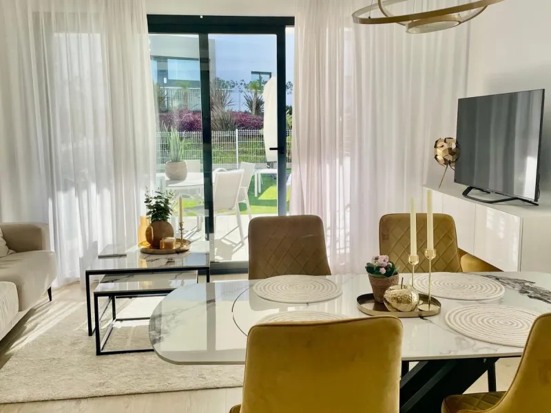 Excellent ground floor corner apartment with a good layout in a recently built complex.