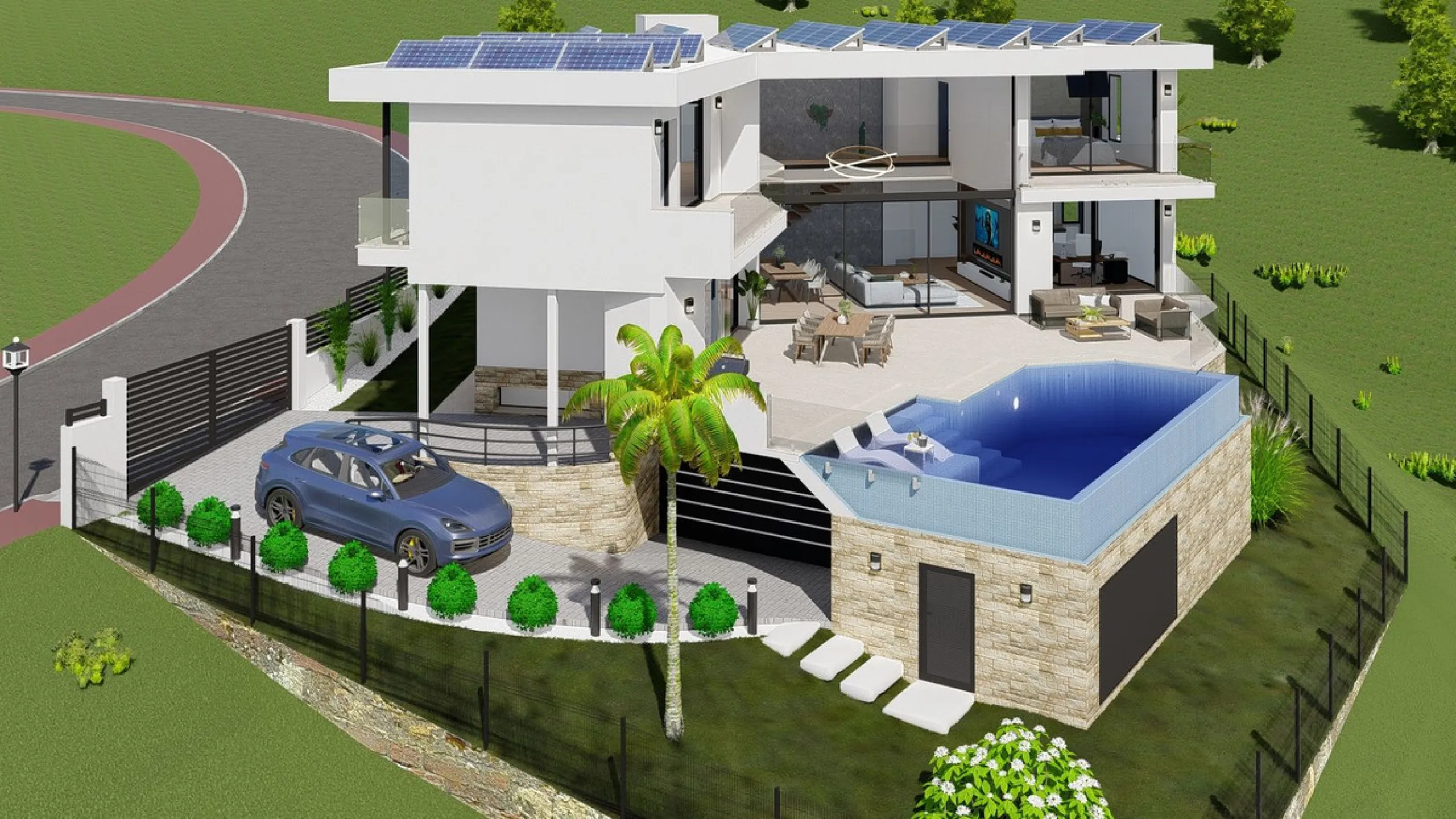Discover this charming luxury villa in Mijas, a modern gem with panoramic sea and mountain views, designed to offer an unparalleled experience in the captivating setting and spectacular climate of the Costa del Sol.