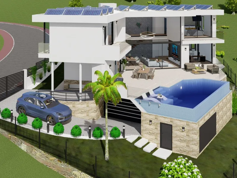 Discover this charming luxury villa in Mijas, a modern gem with panoramic sea and mountain views, designed to offer an unparalleled experience in the captivating setting and spectacular climate of the Costa del Sol.