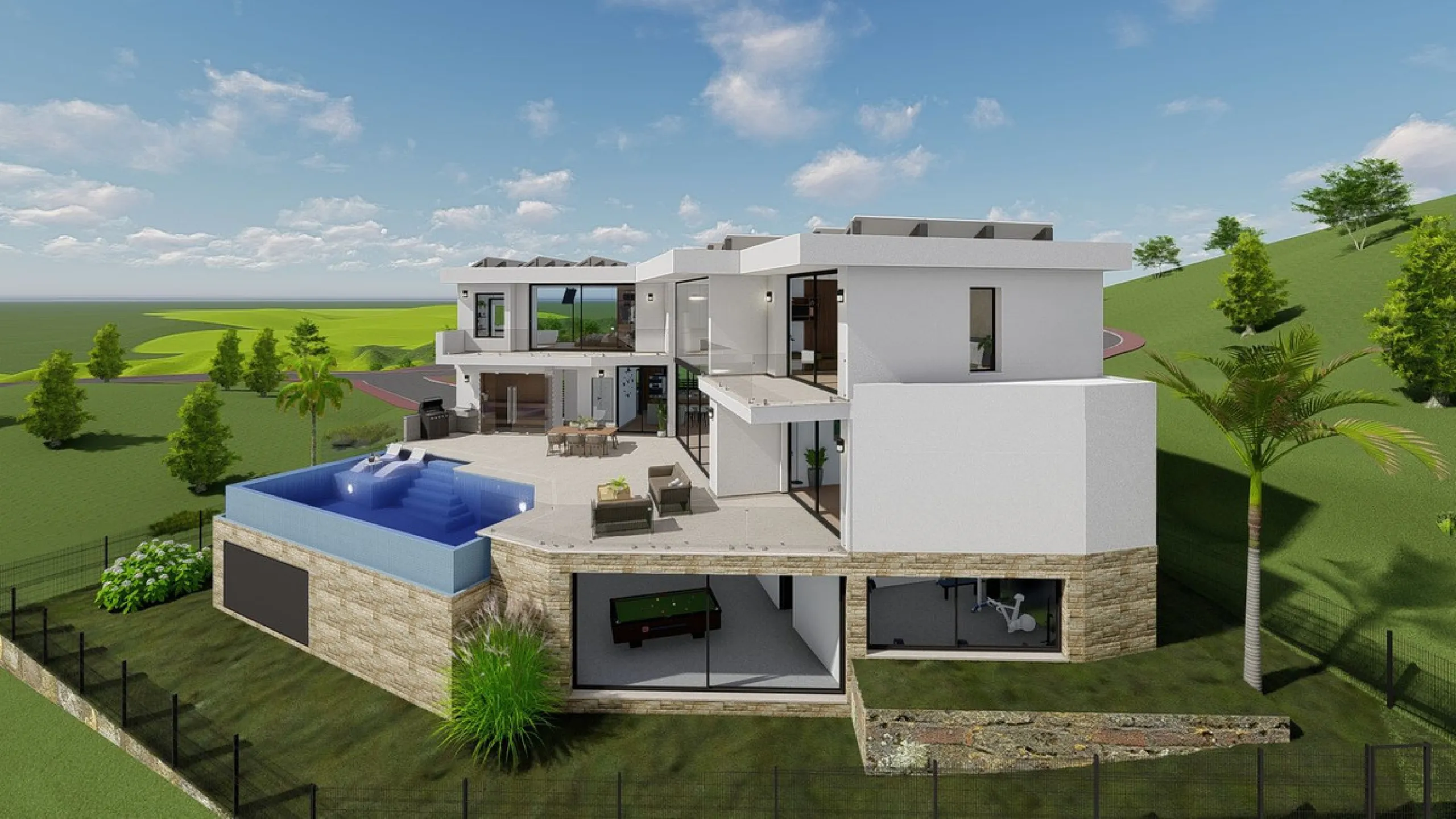 Discover this charming luxury villa in Mijas, a modern gem with panoramic sea and mountain views, designed to offer an unparalleled experience in the captivating setting and spectacular climate of the Costa del Sol.