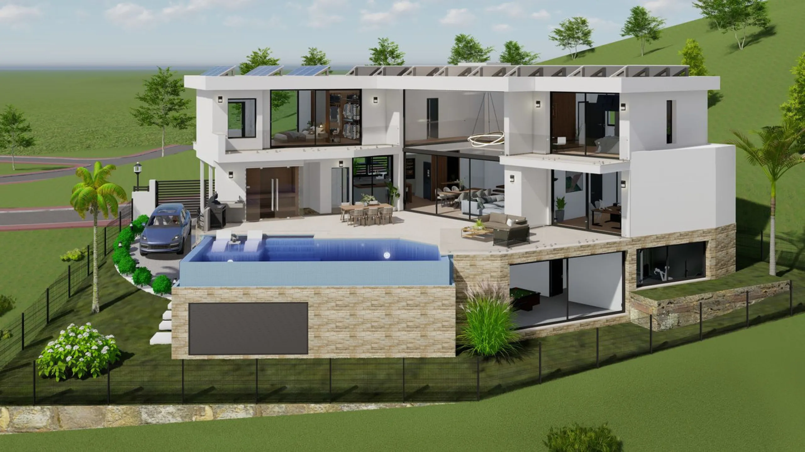Discover this charming luxury villa in Mijas, a modern gem with panoramic sea and mountain views, designed to offer an unparalleled experience in the captivating setting and spectacular climate of the Costa del Sol.