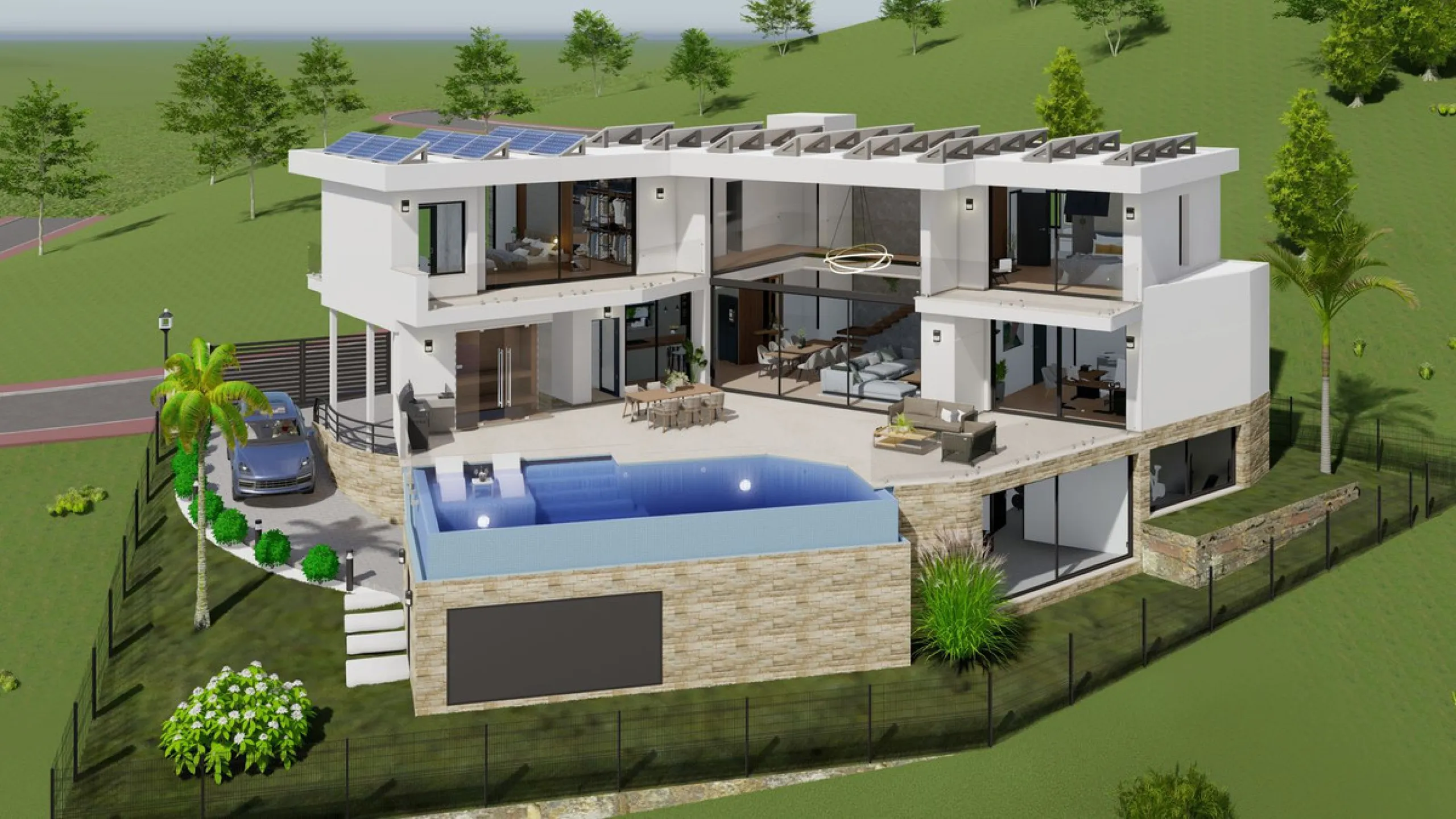 Discover this charming luxury villa in Mijas, a modern gem with panoramic sea and mountain views, designed to offer an unparalleled experience in the captivating setting and spectacular climate of the Costa del Sol.