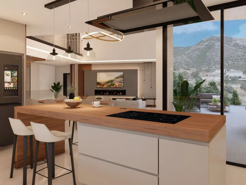 Discover this charming luxury villa in Mijas, a modern gem with panoramic sea and mountain views, designed to offer an unparalleled experience in the captivating setting and spectacular climate of the Costa del Sol.
