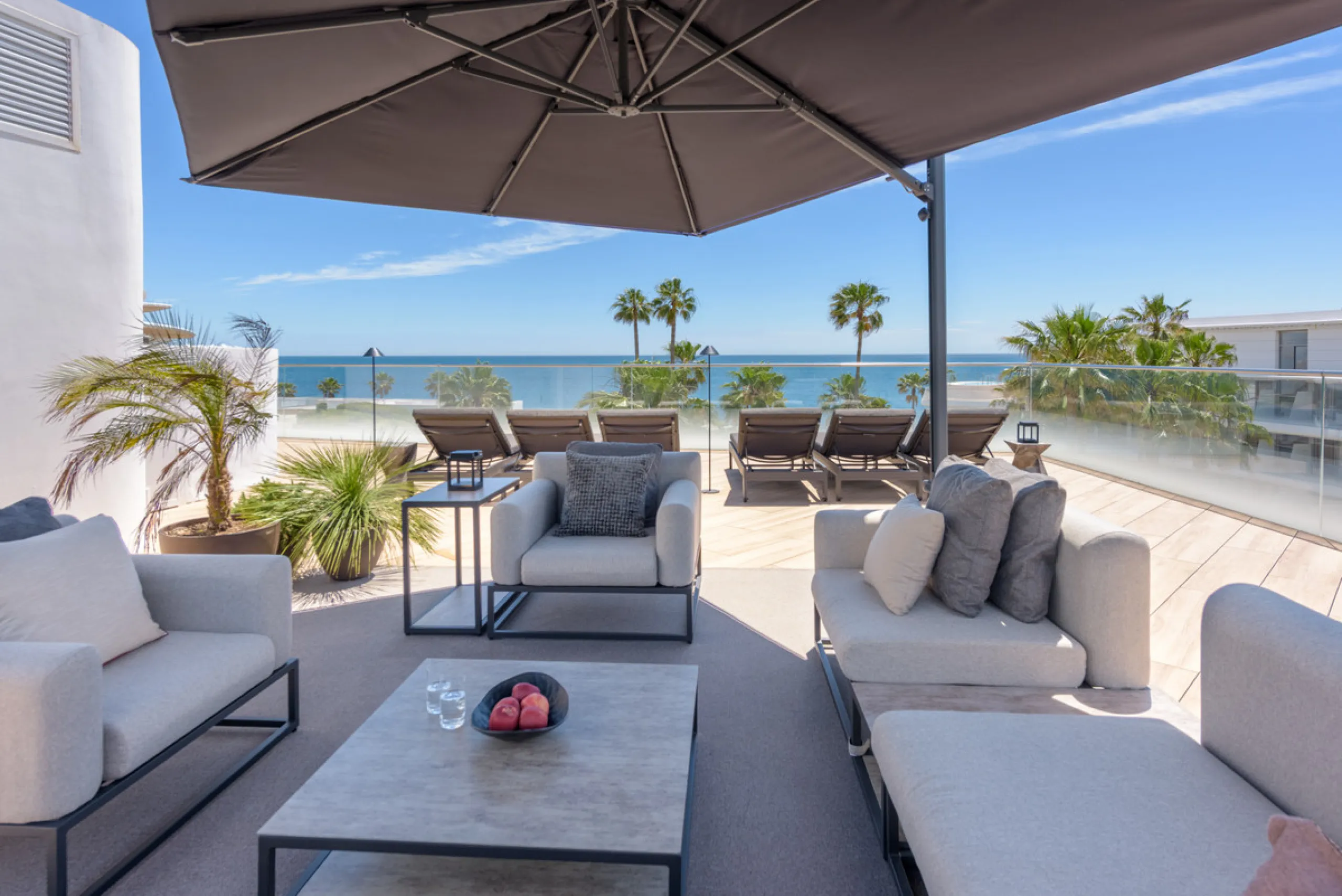 A three-bedroom penthouse located in one of Estepona's most prestigious frontline beach developments, offering uninterrupted Mediterranean views and contemporary coastal living.