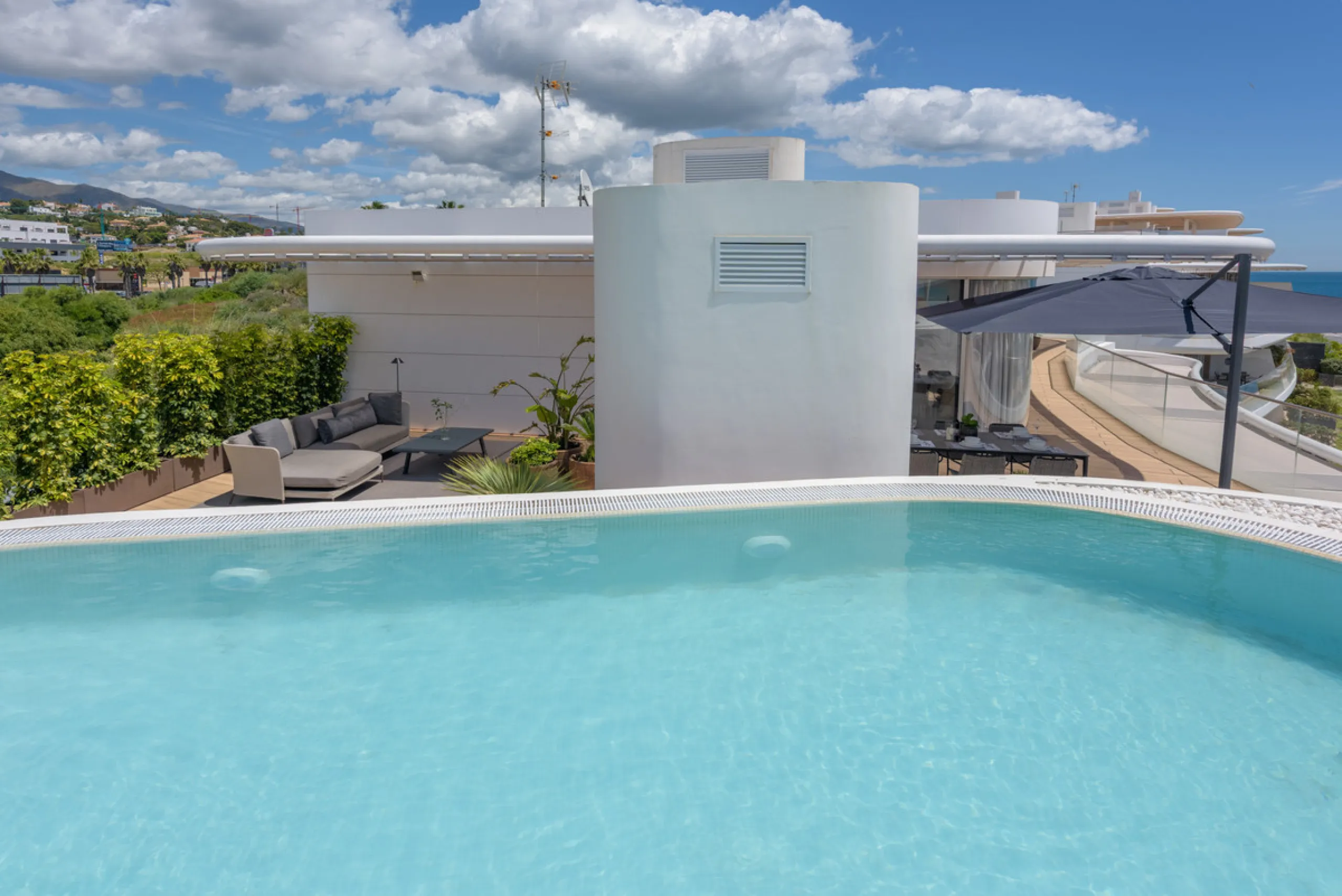 A three-bedroom penthouse located in one of Estepona's most prestigious frontline beach developments, offering uninterrupted Mediterranean views and contemporary coastal living.