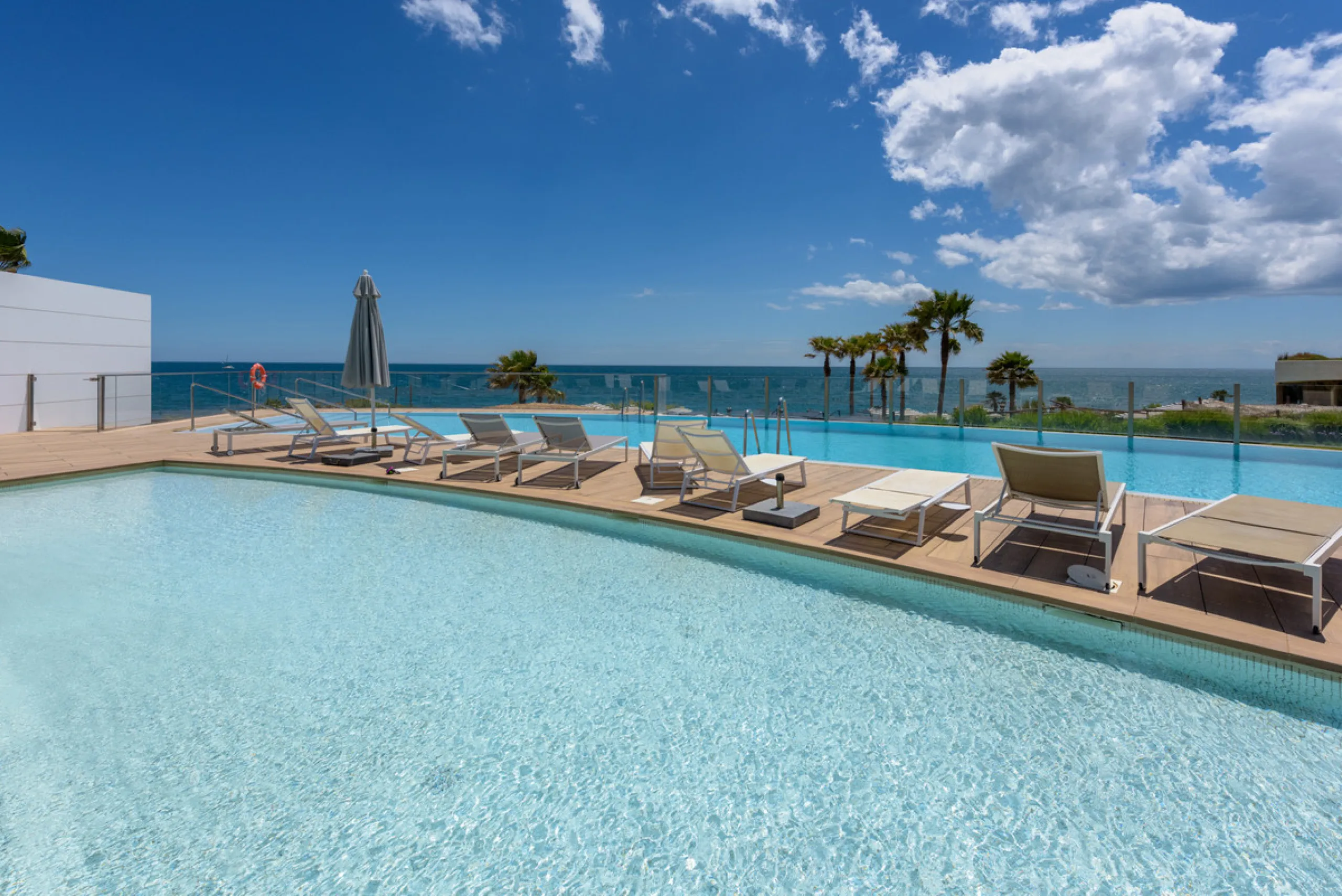 A three-bedroom penthouse located in one of Estepona's most prestigious frontline beach developments, offering uninterrupted Mediterranean views and contemporary coastal living.