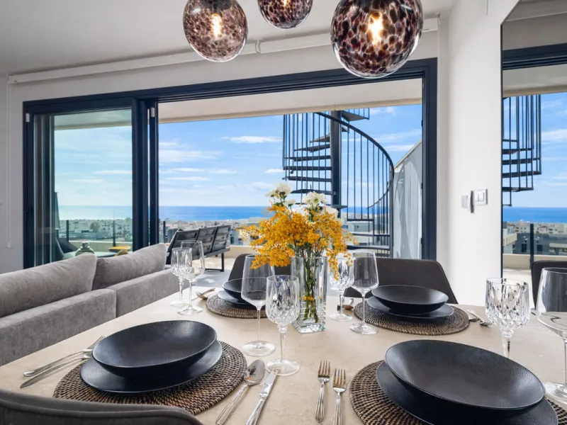 This luxurious fully furnished 2-bedroom penthouse is located in the modern and highly sought-after Oasis 325 development, in one of the fastest-growing areas between Marbella and Estepona. The property combines contemporary architecture, excellent natura