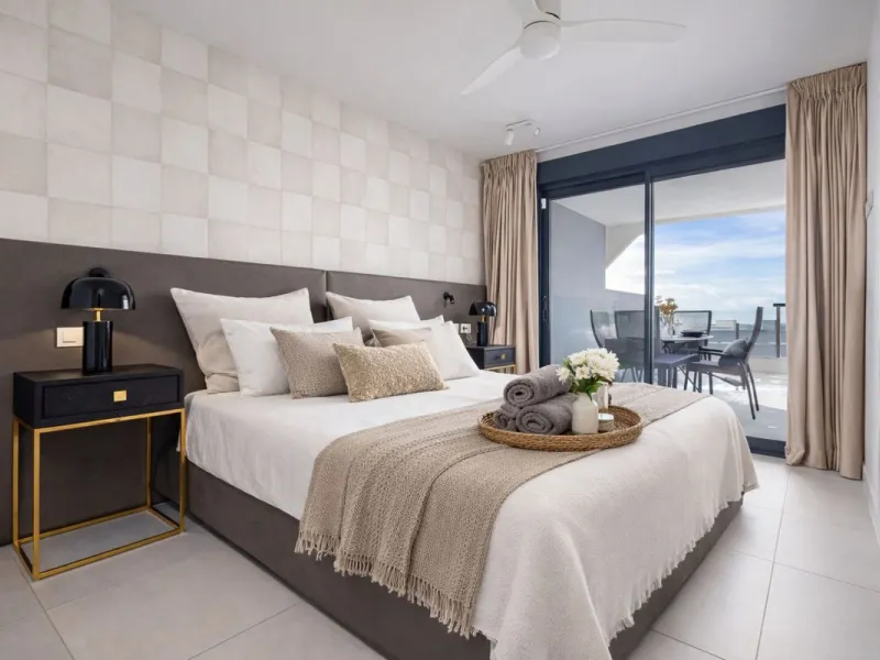 This luxurious fully furnished 2-bedroom penthouse is located in the modern and highly sought-after Oasis 325 development, in one of the fastest-growing areas between Marbella and Estepona. The property combines contemporary architecture, excellent natura