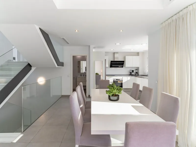 Contemporary villa with Scandinavian style, heated swimming pool, sauna and sea views in Fuengirola