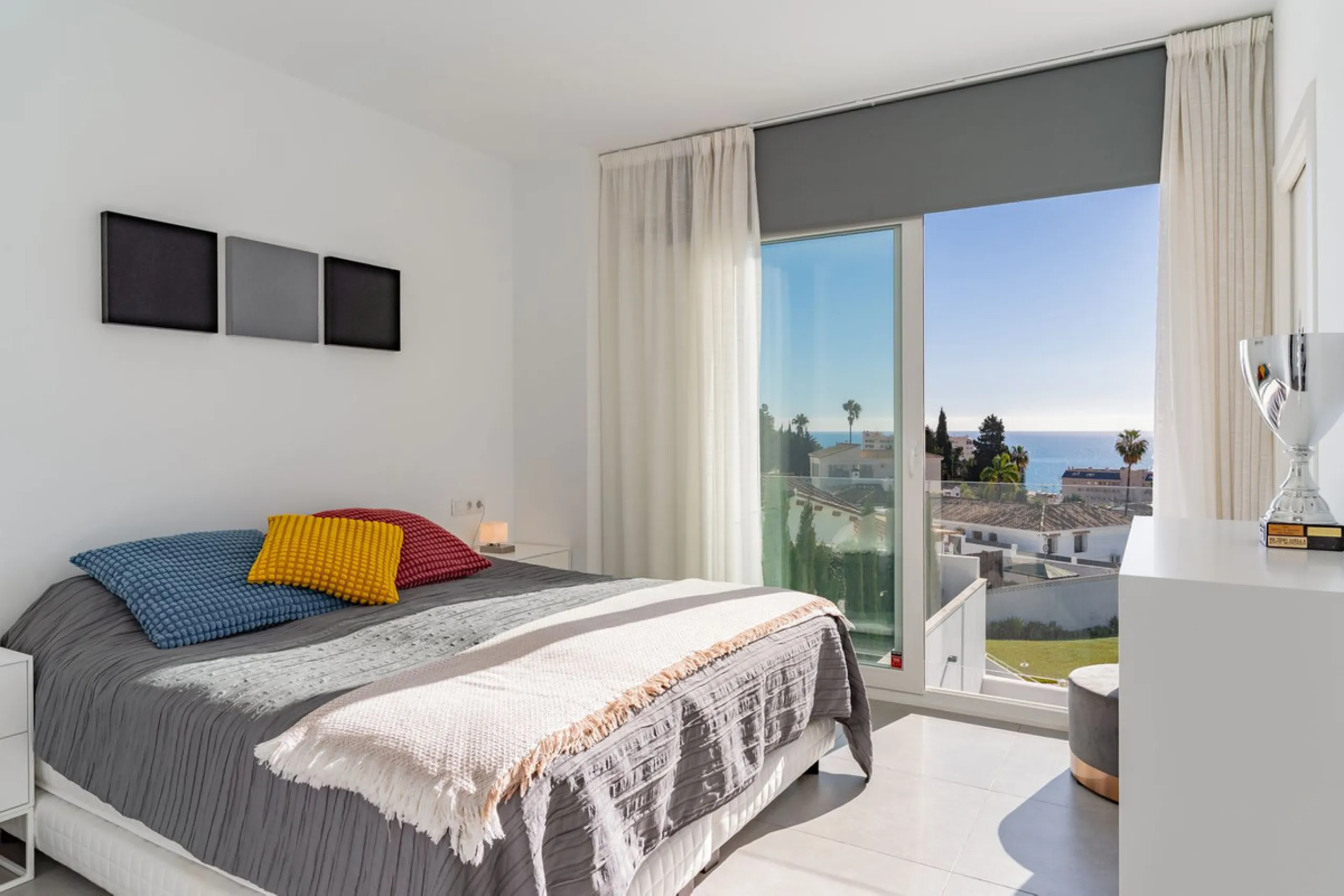 Contemporary villa with Scandinavian style, heated swimming pool, sauna and sea views in Fuengirola