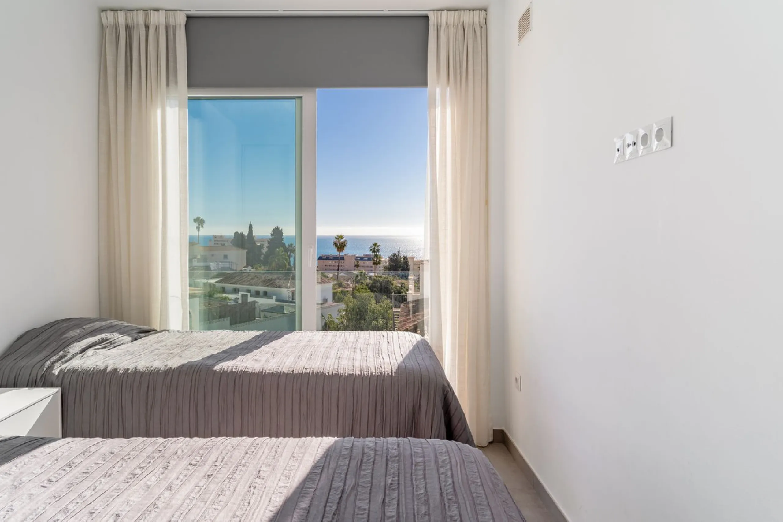 Contemporary villa with Scandinavian style, heated swimming pool, sauna and sea views in Fuengirola