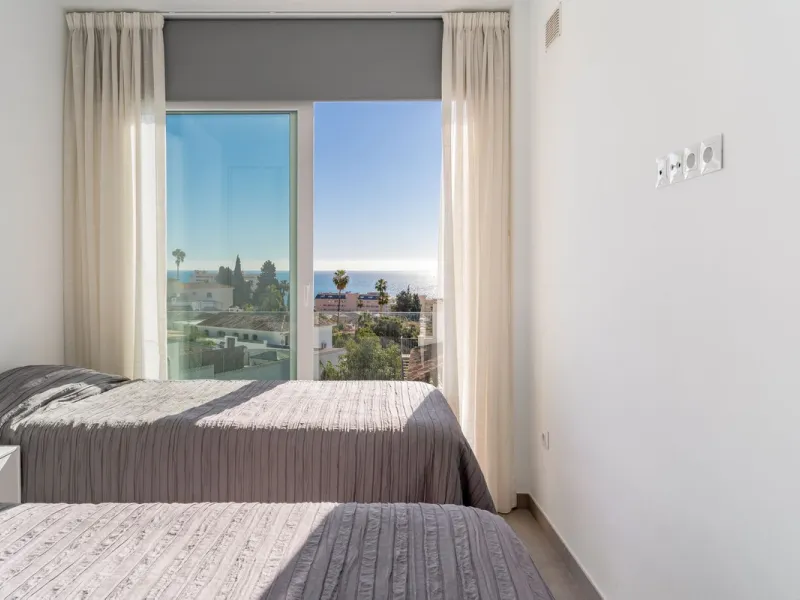 Contemporary villa with Scandinavian style, heated swimming pool, sauna and sea views in Fuengirola