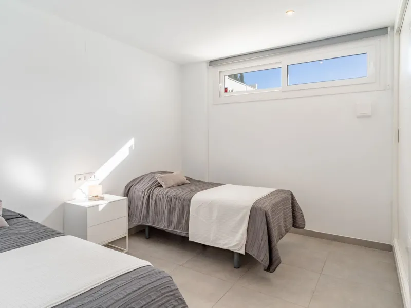 Contemporary villa with Scandinavian style, heated swimming pool, sauna and sea views in Fuengirola