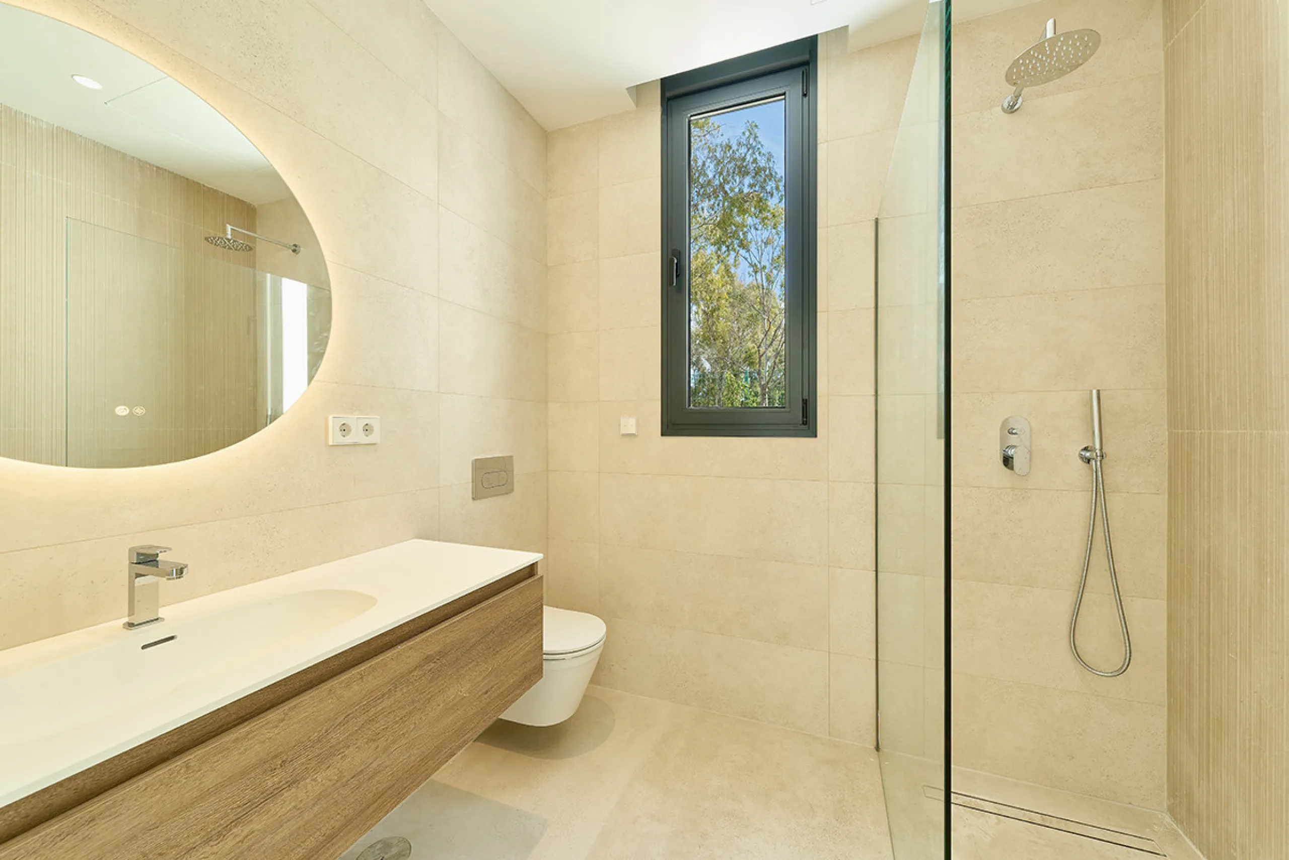 Located in the established residential area of Monte Biarritz, these two contemporary neighbouring villas offer modern Mediterranean living in a quiet yet highly connected setting between Marbella and Estepona. Designed with clean architectural lines and 