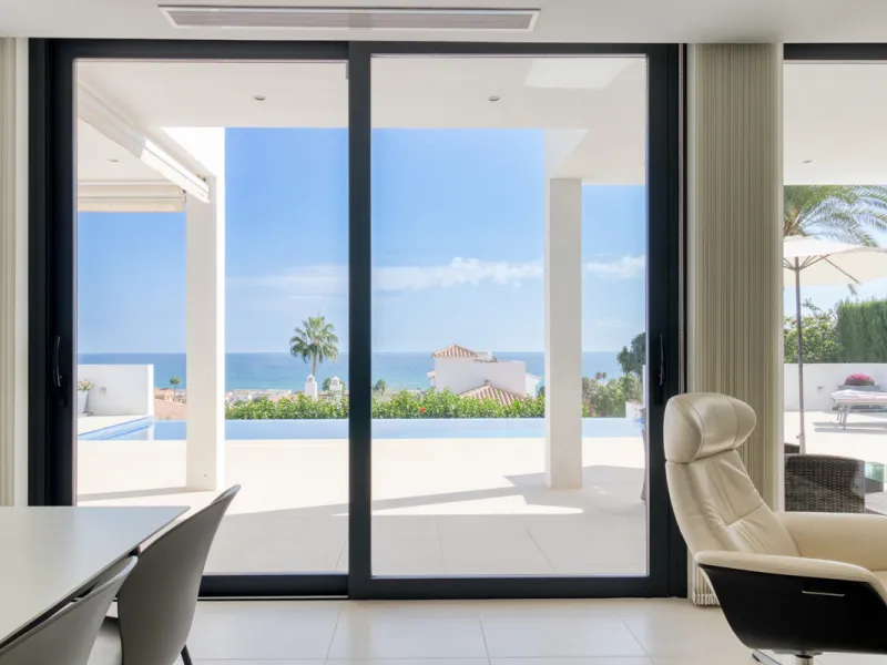 Villa for sale in , Mijas Costa with 4 bedrooms, 3 bathrooms, 1 toilet and with orientation south, with private swimming pool, private garage and private garden. Regarding property dimensions, it has 405 m² built and 963 m² plot. Has the following facilit