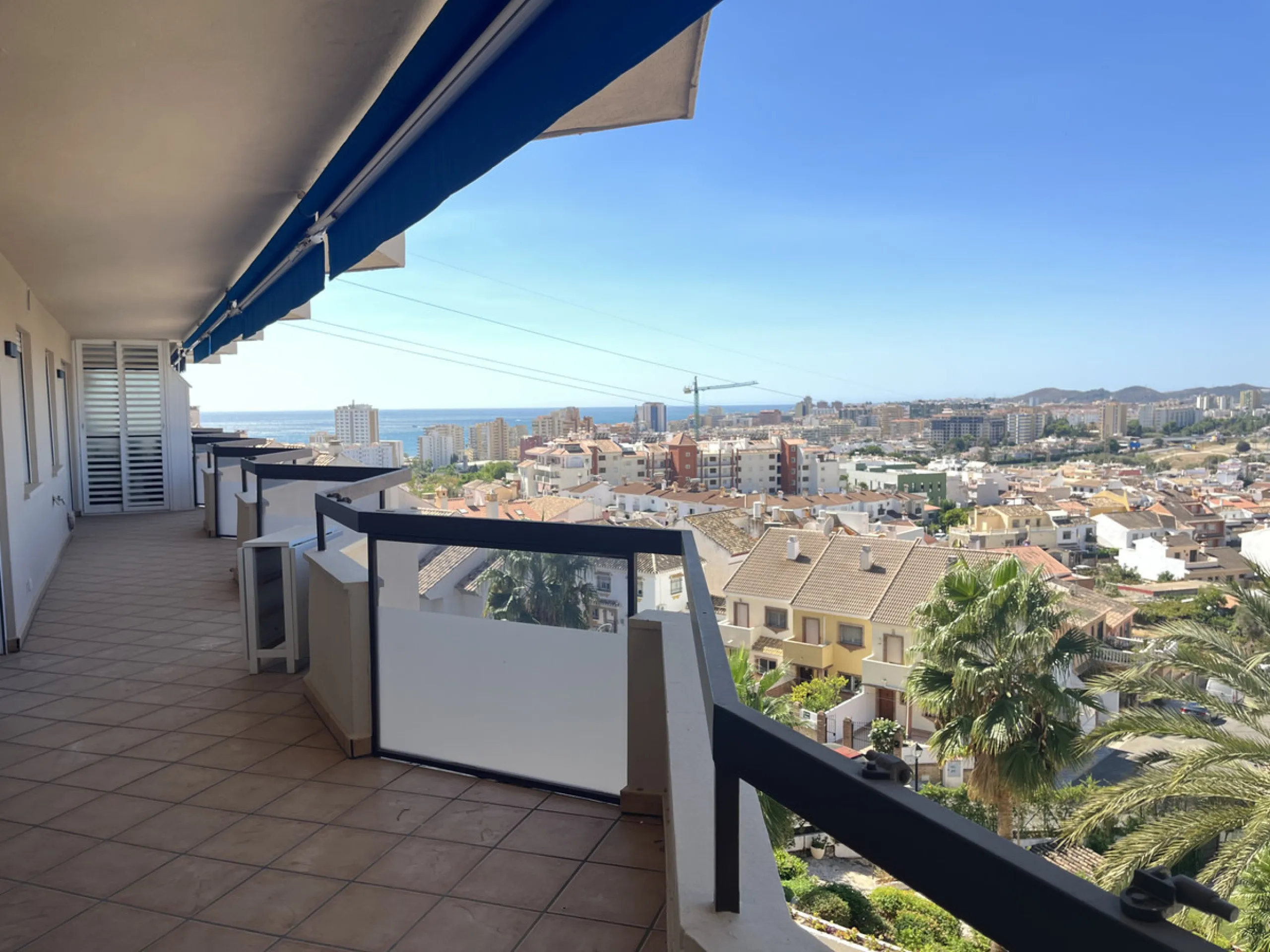 Experience the rare sense of space and openness in this beautifully renovated apartment, created by merging two separate units into one generous and well-designed home. This property offers panoramic views of the Mediterranean Sea and the surrounding moun