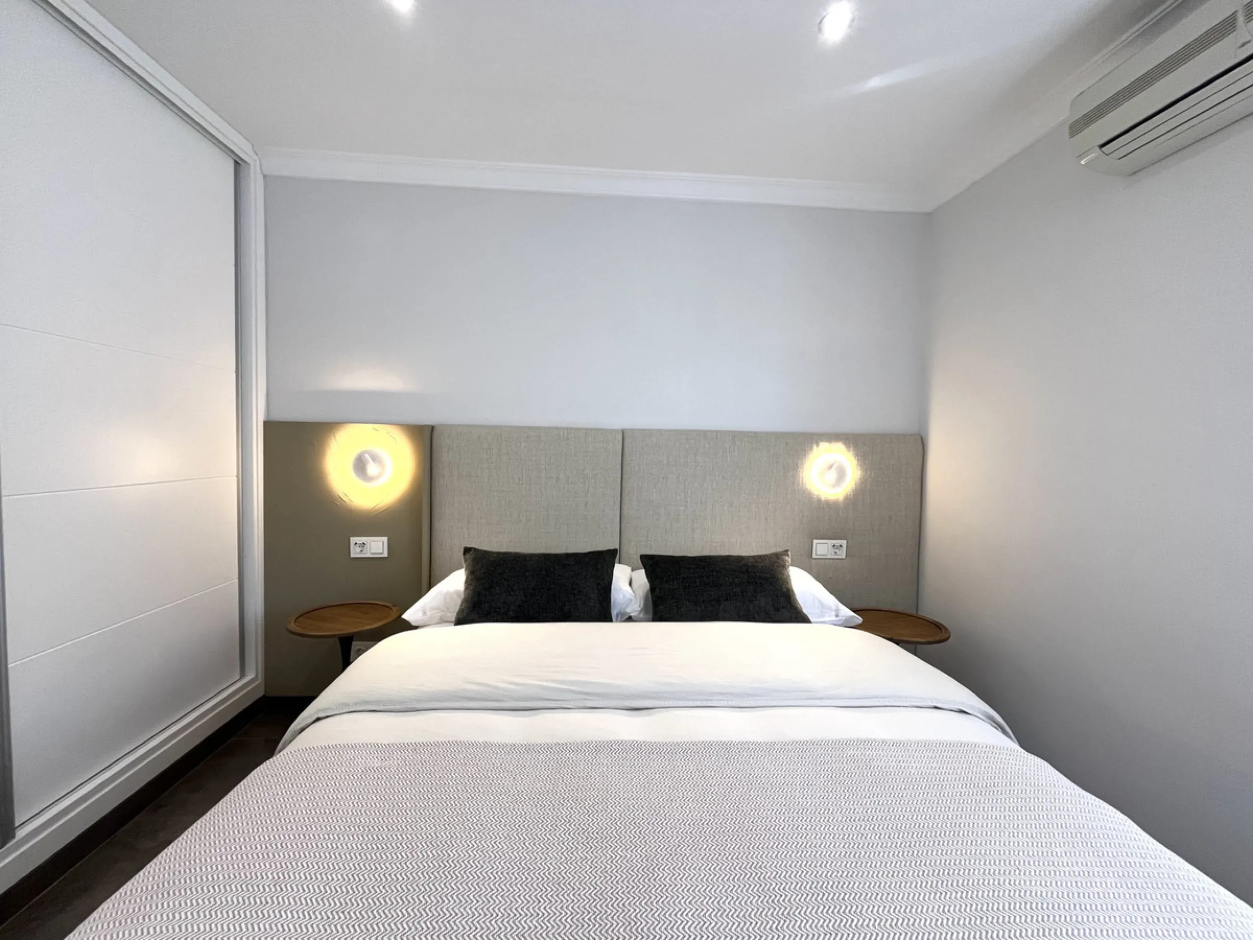 Experience the rare sense of space and openness in this beautifully renovated apartment, created by merging two separate units into one generous and well-designed home. This property offers panoramic views of the Mediterranean Sea and the surrounding moun