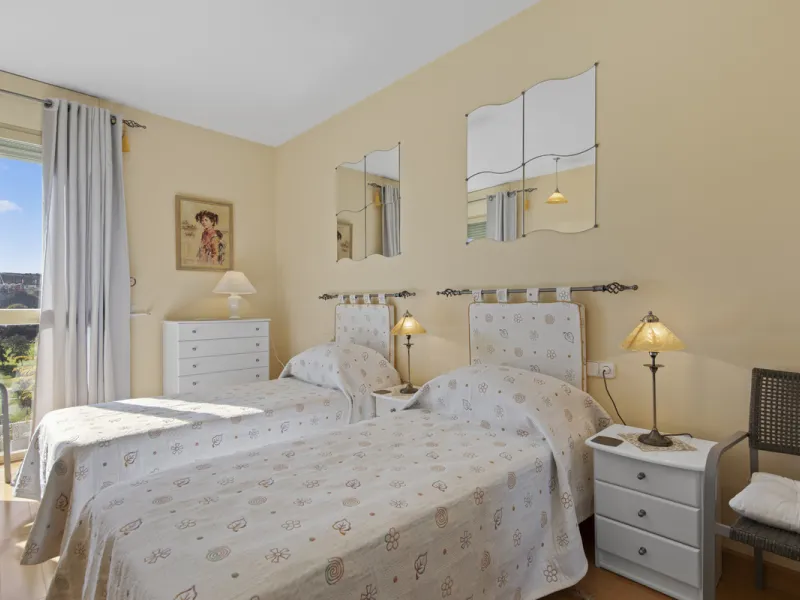 This beautifully presented villa is set within a small, secure gated community, offering privacy, peace of mind, and a wonderful sense of exclusivity. Boasting beautiful sea and golf views, the property enjoys a tranquil setting while remaining convenient