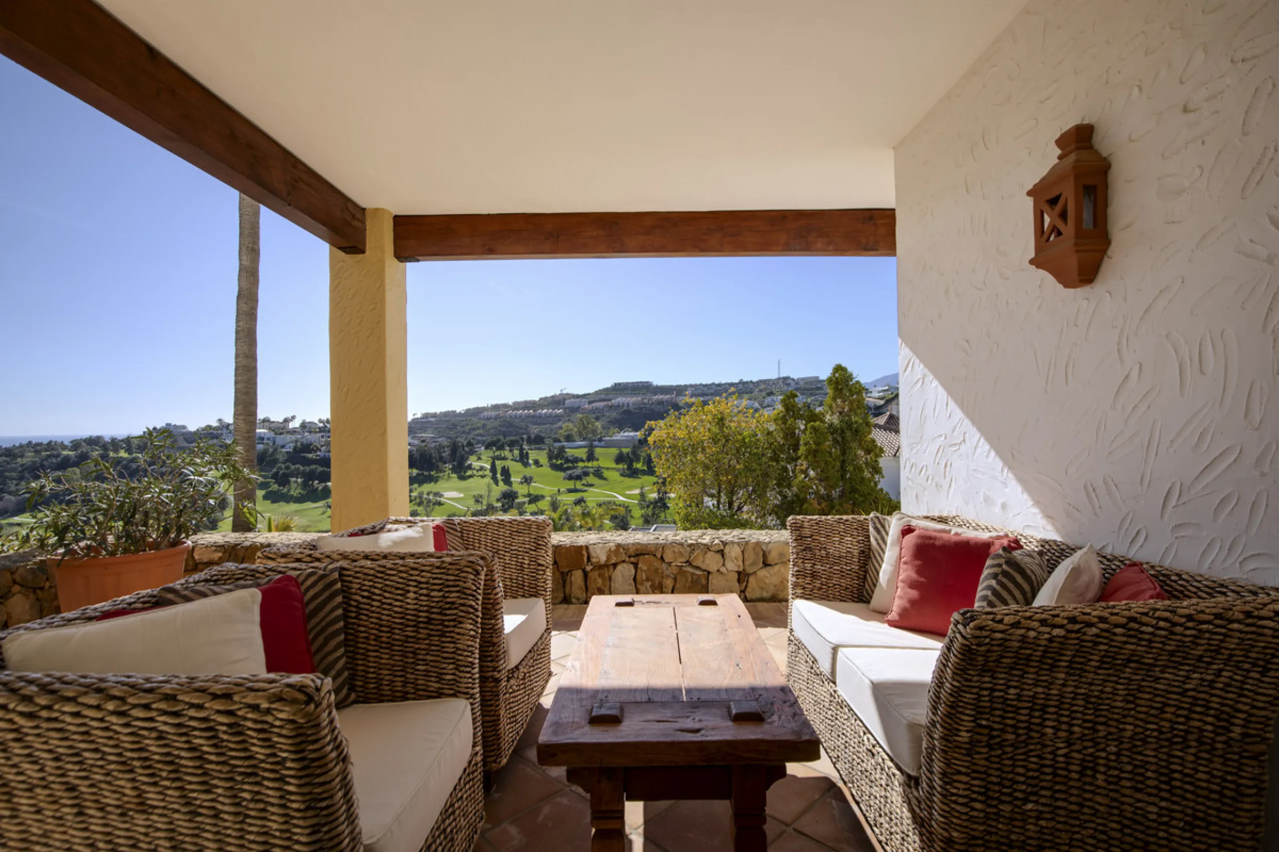 This beautifully presented villa is set within a small, secure gated community, offering privacy, peace of mind, and a wonderful sense of exclusivity. Boasting beautiful sea and golf views, the property enjoys a tranquil setting while remaining convenient