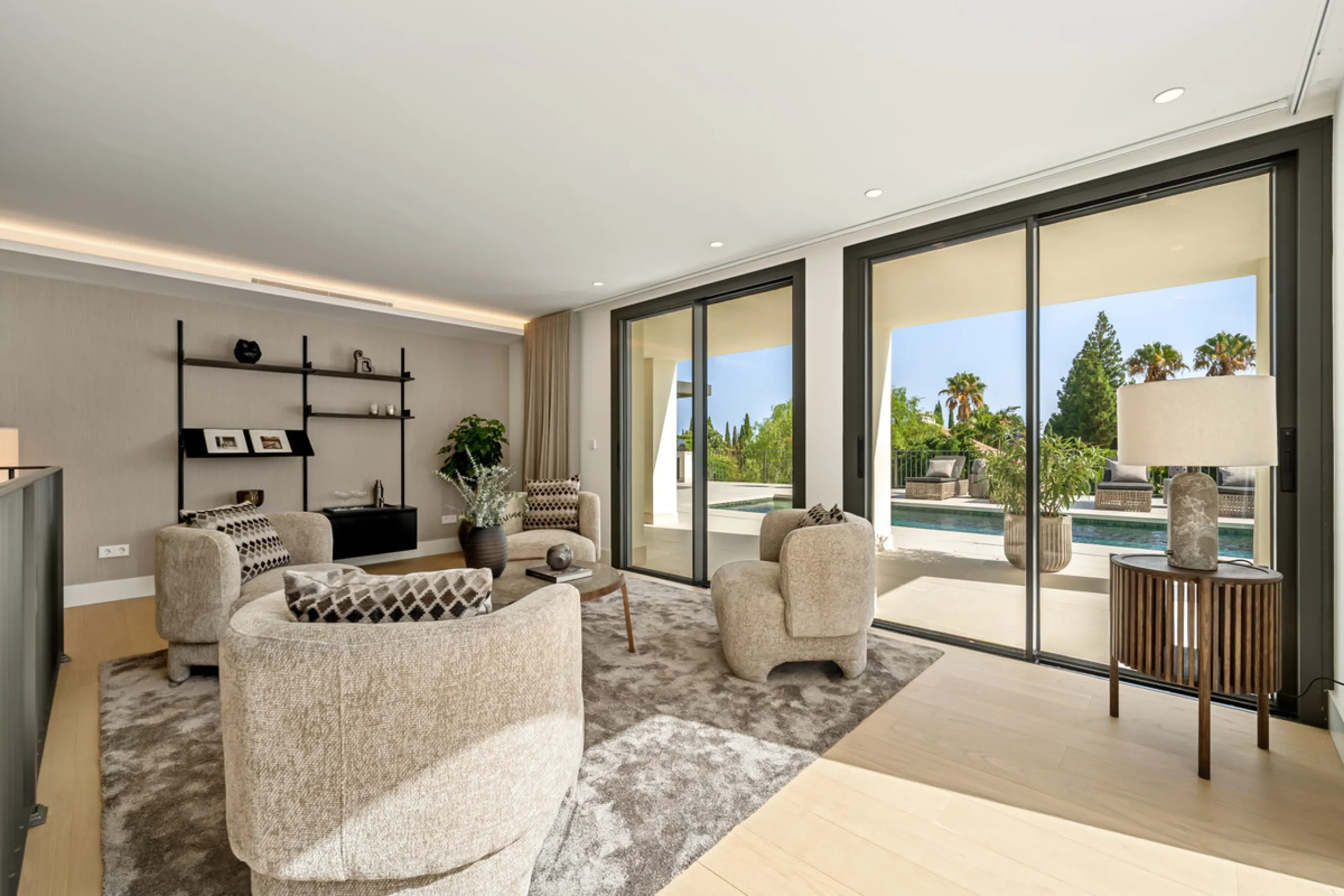Villa Rocío is a fully renovated Andalusian-style residence located in Rocío de Nagüeles on Marbella's prestigious Golden Mile. Set on a 1,965m² south-facing plot beneath La Concha, the property enjoys open views of the Mediterranean. Modernised in 2025, 