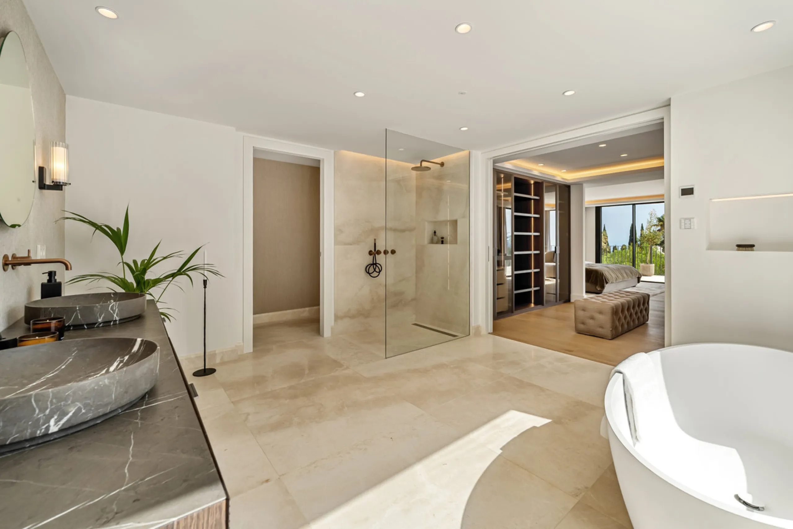 Villa Rocío is a fully renovated Andalusian-style residence located in Rocío de Nagüeles on Marbella's prestigious Golden Mile. Set on a 1,965m² south-facing plot beneath La Concha, the property enjoys open views of the Mediterranean. Modernised in 2025, 