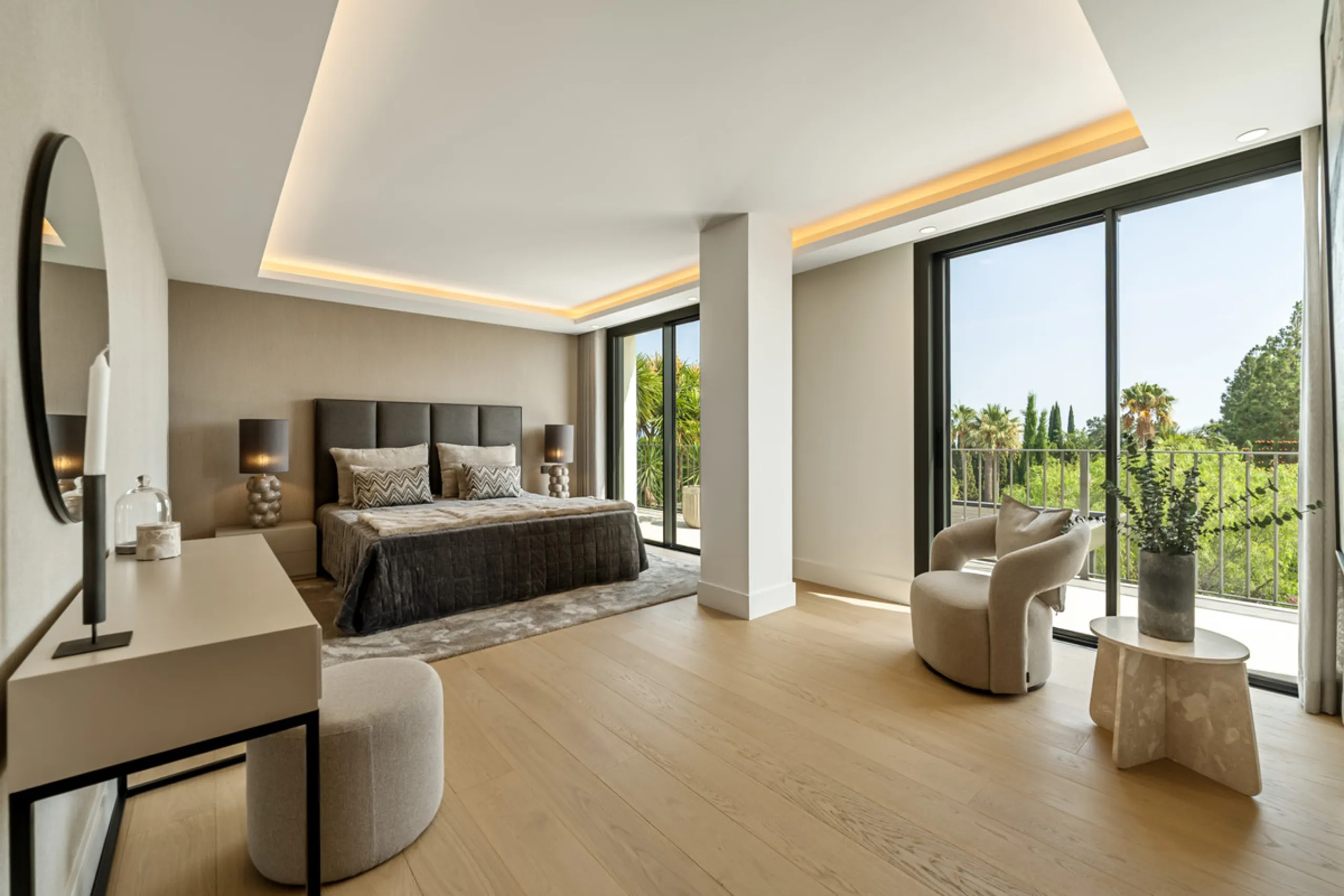Villa Rocío is a fully renovated Andalusian-style residence located in Rocío de Nagüeles on Marbella's prestigious Golden Mile. Set on a 1,965m² south-facing plot beneath La Concha, the property enjoys open views of the Mediterranean. Modernised in 2025, 