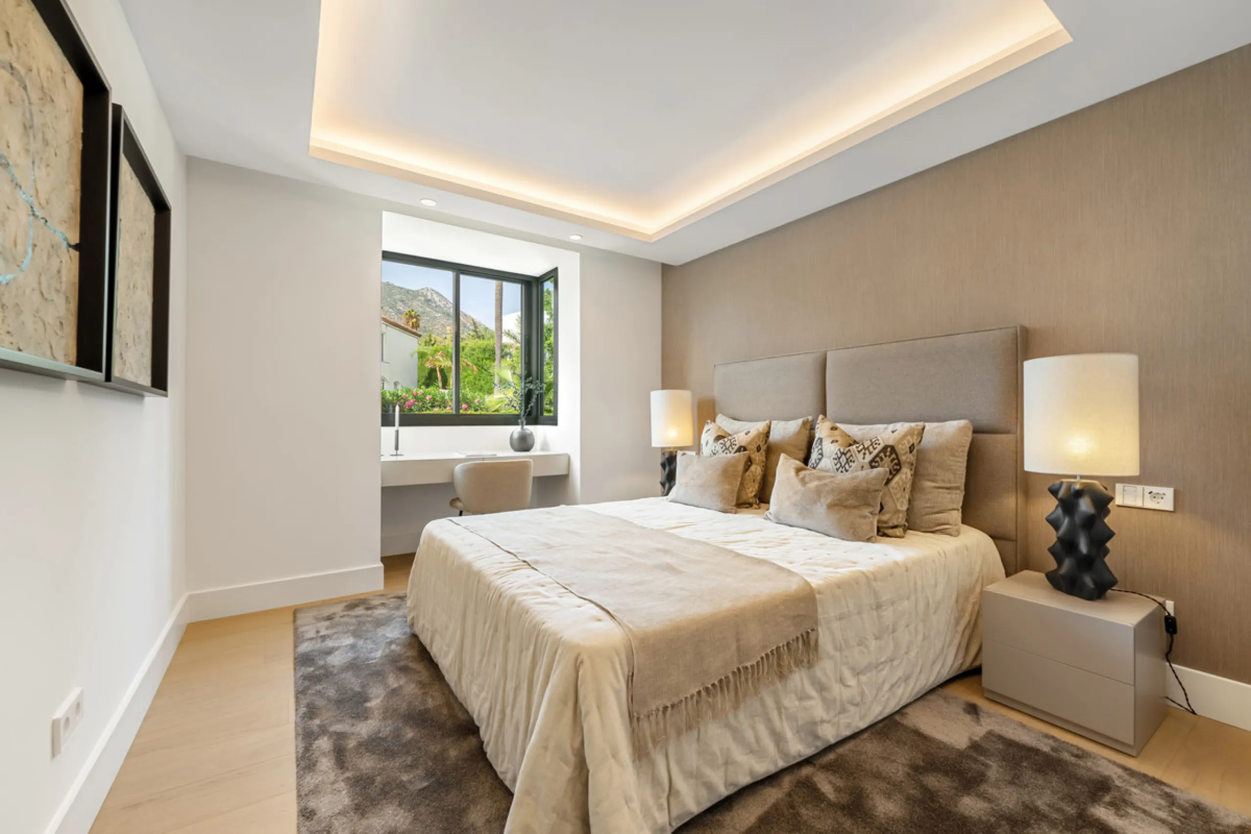 Villa Rocío is a fully renovated Andalusian-style residence located in Rocío de Nagüeles on Marbella's prestigious Golden Mile. Set on a 1,965m² south-facing plot beneath La Concha, the property enjoys open views of the Mediterranean. Modernised in 2025, 