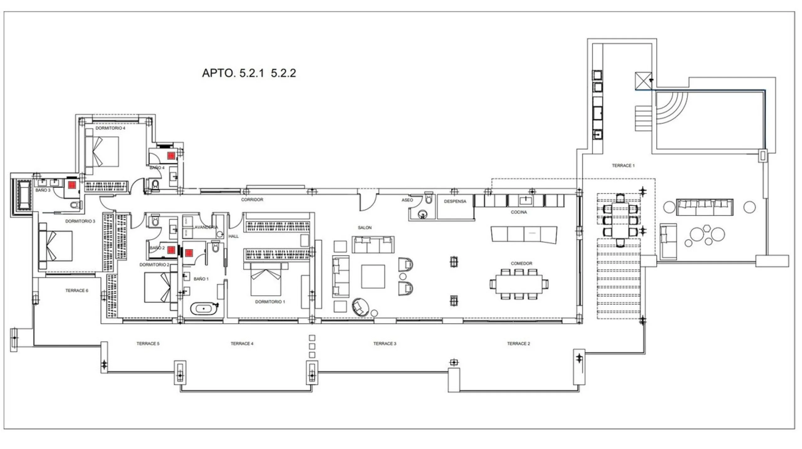 Ultra-Prime Panoramic Apartment with 285 m² of Terrace & Private Pool (Apartement 5.2.1)