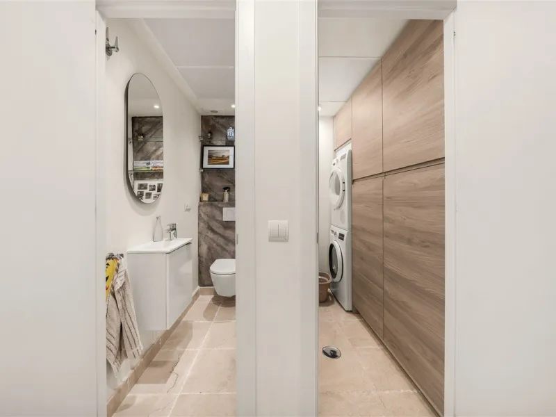 Exceptional panoramic duplex penthouse is located in the prestigious Los Flamingos Golf Resort and offers four bedrooms and two and a half bathrooms, beautifully presented in a refined modern rustic style.
