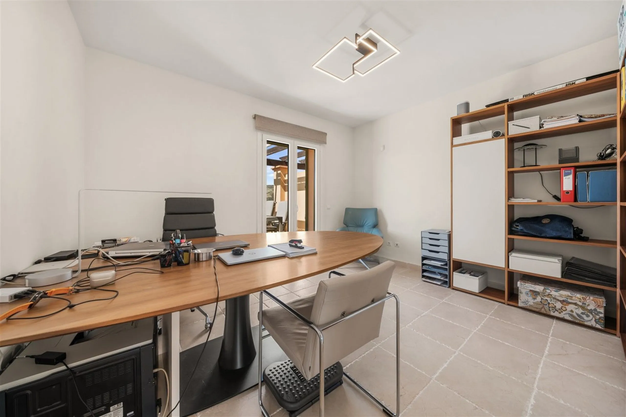 Exceptional panoramic duplex penthouse is located in the prestigious Los Flamingos Golf Resort and offers four bedrooms and two and a half bathrooms, beautifully presented in a refined modern rustic style.