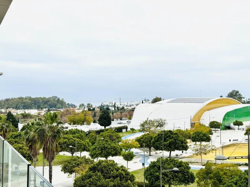 This apartment offers sea and park views in the new MARE complex in San Pedro.