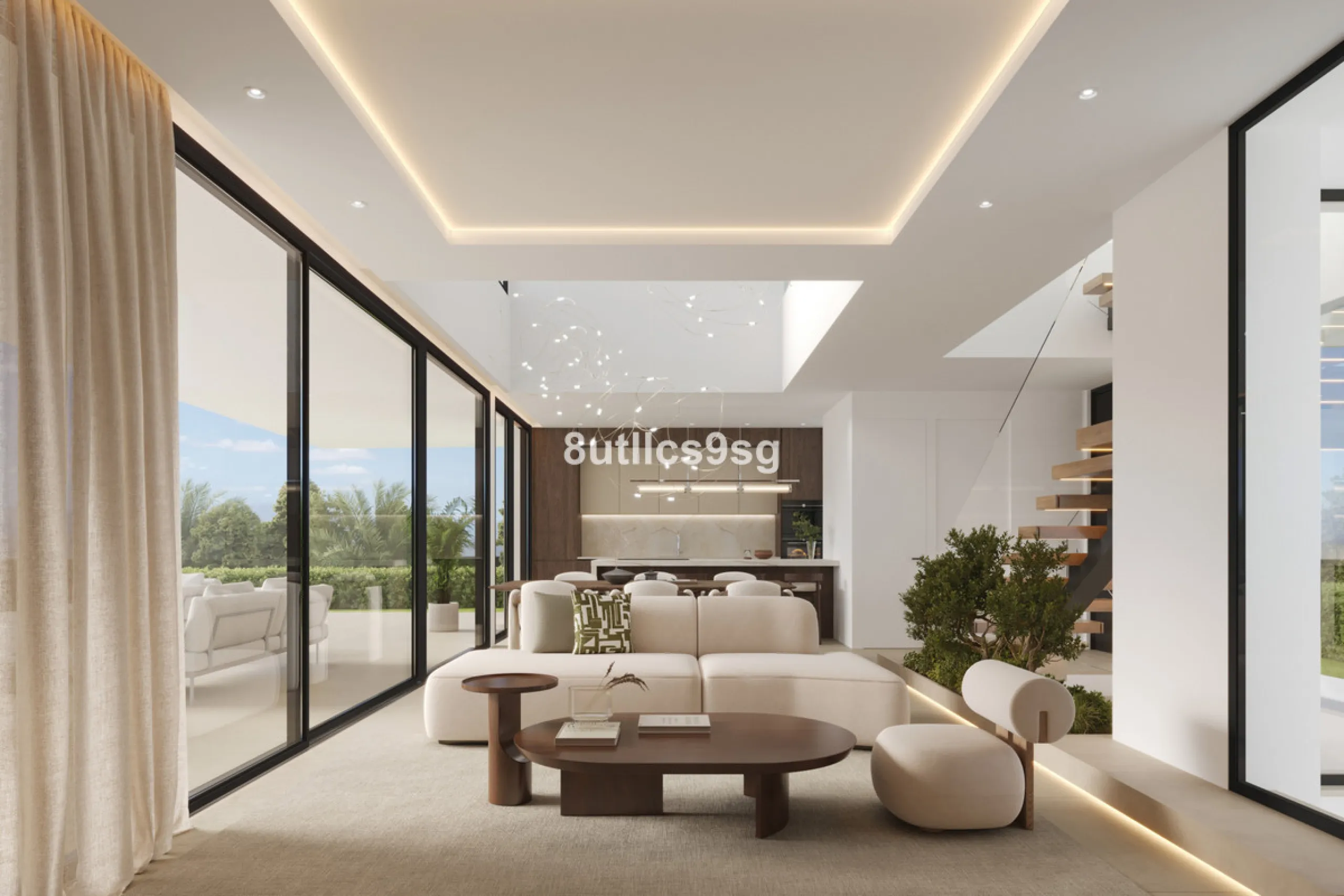 This contemporary villa is located in Atalaya, Estepona East, Malaga, offering a prime setting close to a range of amenities. The property stands out for its generous dimensions, with a built area of 575m², a terrace of 254m², and a plot size of 555m². Ke