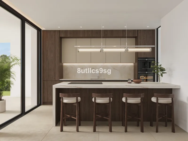 This contemporary villa is located in Atalaya, Estepona East, Malaga, offering a prime setting close to a range of amenities. The property stands out for its generous dimensions, with a built area of 575m², a terrace of 254m², and a plot size of 555m². Ke