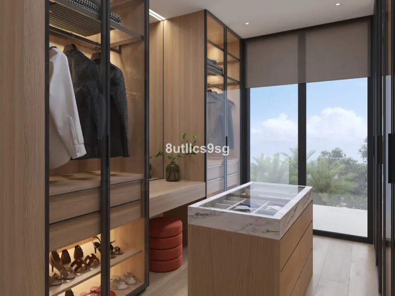 This contemporary villa is located in Atalaya, Estepona East, Malaga, offering a prime setting close to a range of amenities. The property stands out for its generous dimensions, with a built area of 575m², a terrace of 254m², and a plot size of 555m². Ke