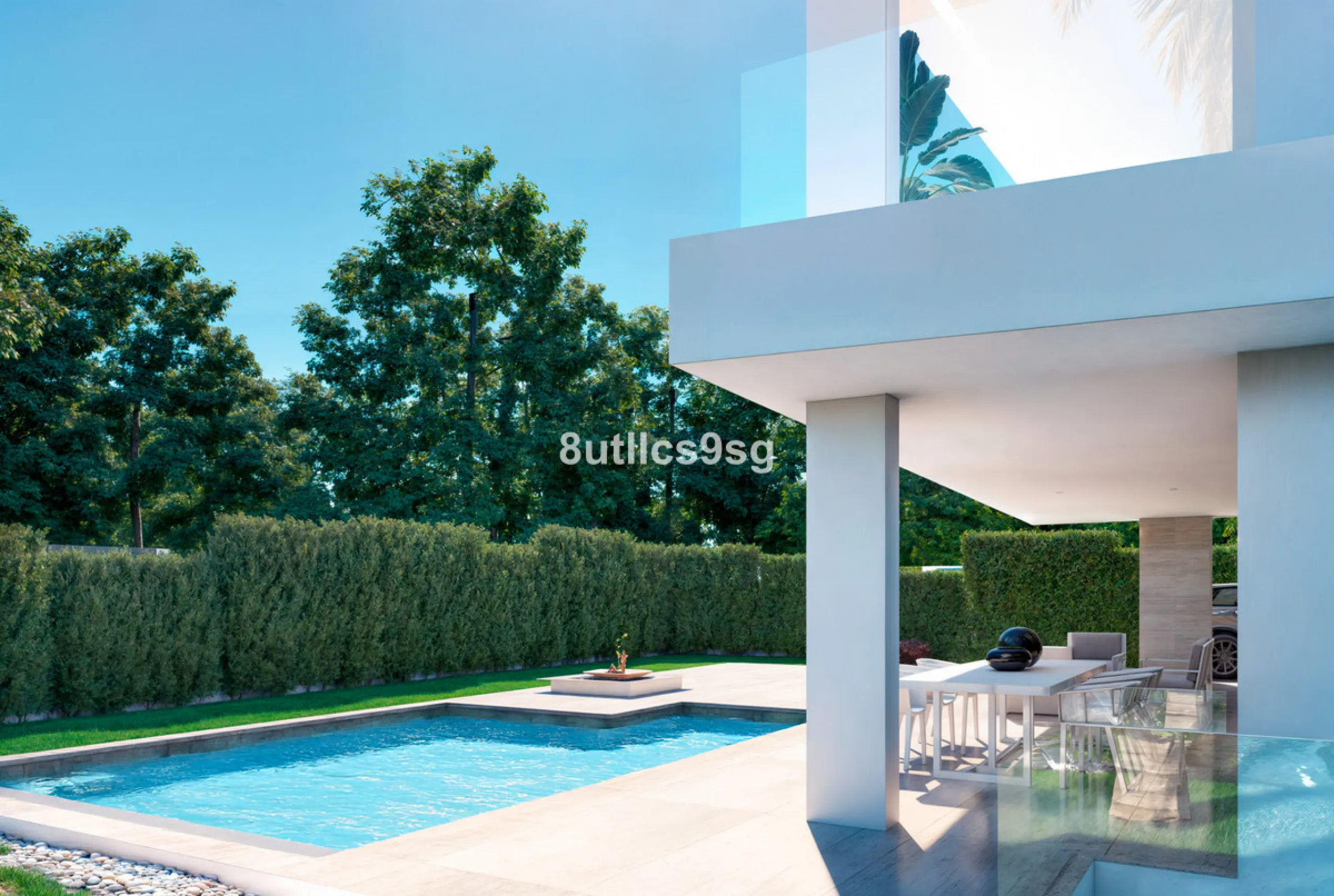 This contemporary villa is located in Atalaya, Estepona East, Malaga, offering a prime setting close to a range of amenities. The property stands out for its generous dimensions, with a built area of 575m², a terrace of 254m², and a plot size of 555m². Ke