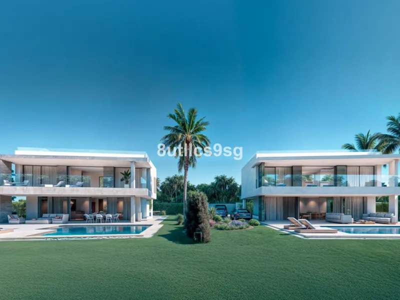 This contemporary villa is located in Atalaya, Estepona East, Malaga, offering a prime setting close to a range of amenities. The property stands out for its generous dimensions, with a built area of 575m², a terrace of 254m², and a plot size of 555m². Ke