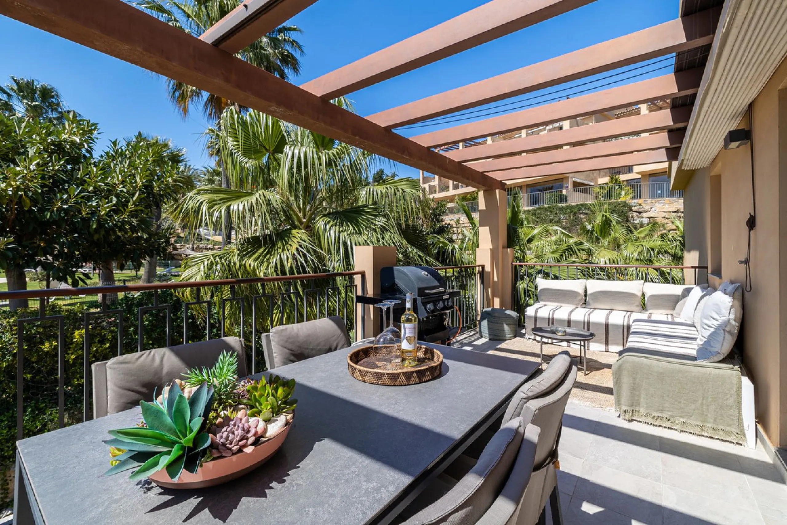 This stylish penthouse is located in a well-maintained and highly desirable residential community, offering a perfect combination of comfort, views, and lifestyle. The property features a built area of 102 m² and includes two spacious bedrooms and two mod