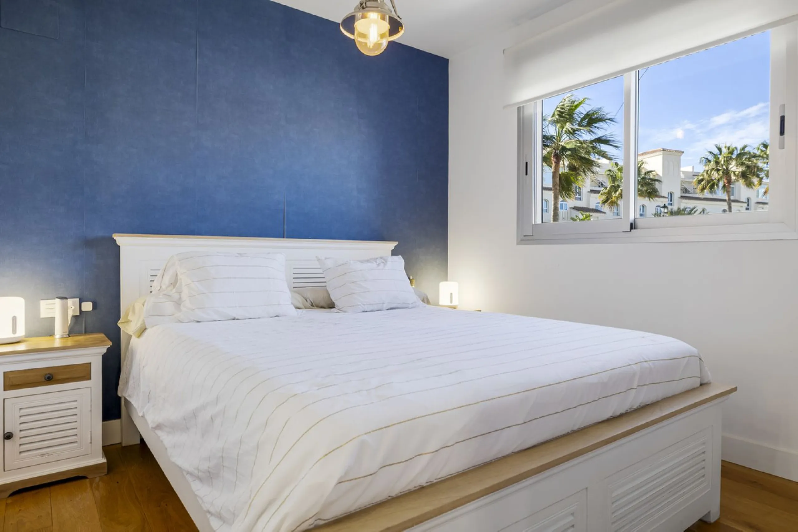 Discover this stylish first-floor apartment in the exclusive El Chaparral area of Mijas Costa, featuring a southwest orientation and a prime location between Fuengirola and La Cala de Mijas.