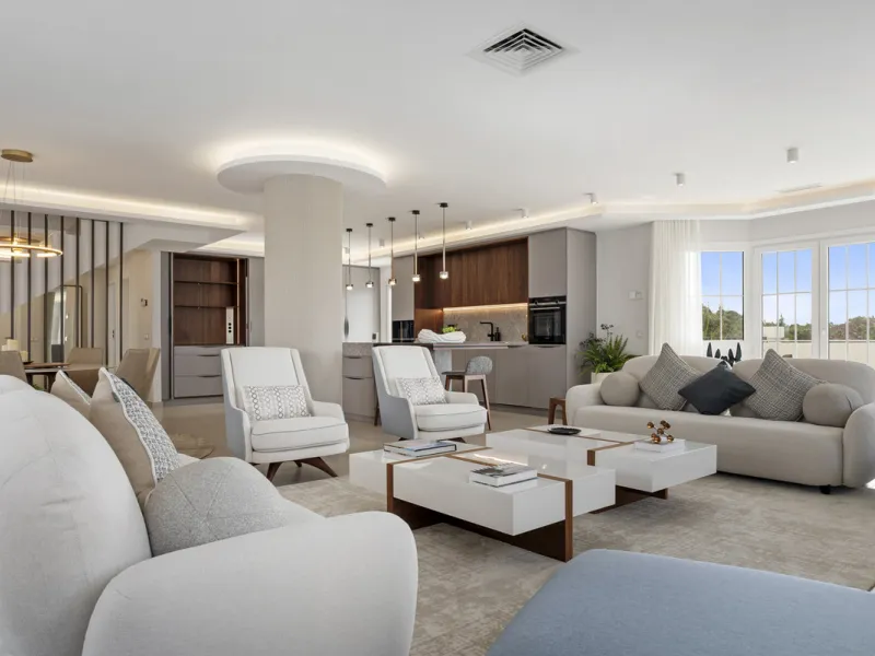 Penthouse Las Lolas is one of those rare residences that immediately conveys harmony, style, and thoughtful design. Positioned at the top of one of Nueva Andalucía's best-located buildings, and just minutes from both Marbella Arena and Puerto Banús, this 