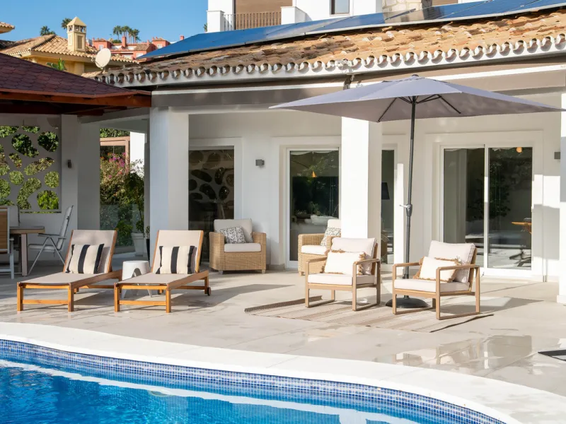 Introducing a stunning contemporary villa located in the prestigious, gated community of El Herrojo, Benahavís — one of Marbella's most desirable addresses. This elegant home combines modern luxury with serene Mediterranean living, offering privacy, secur