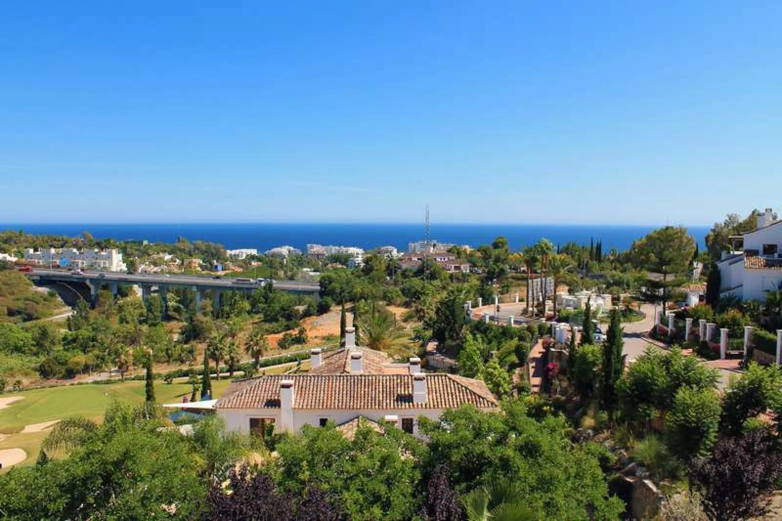 Superb south west facing first floor apartment with panoramic sea views within a five star complex in a luxurious gated urbanisation off the Golden Mile, Marbella.