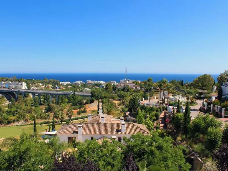 Superb south west facing first floor apartment with panoramic sea views within a five star complex in a luxurious gated urbanisation off the Golden Mile, Marbella.