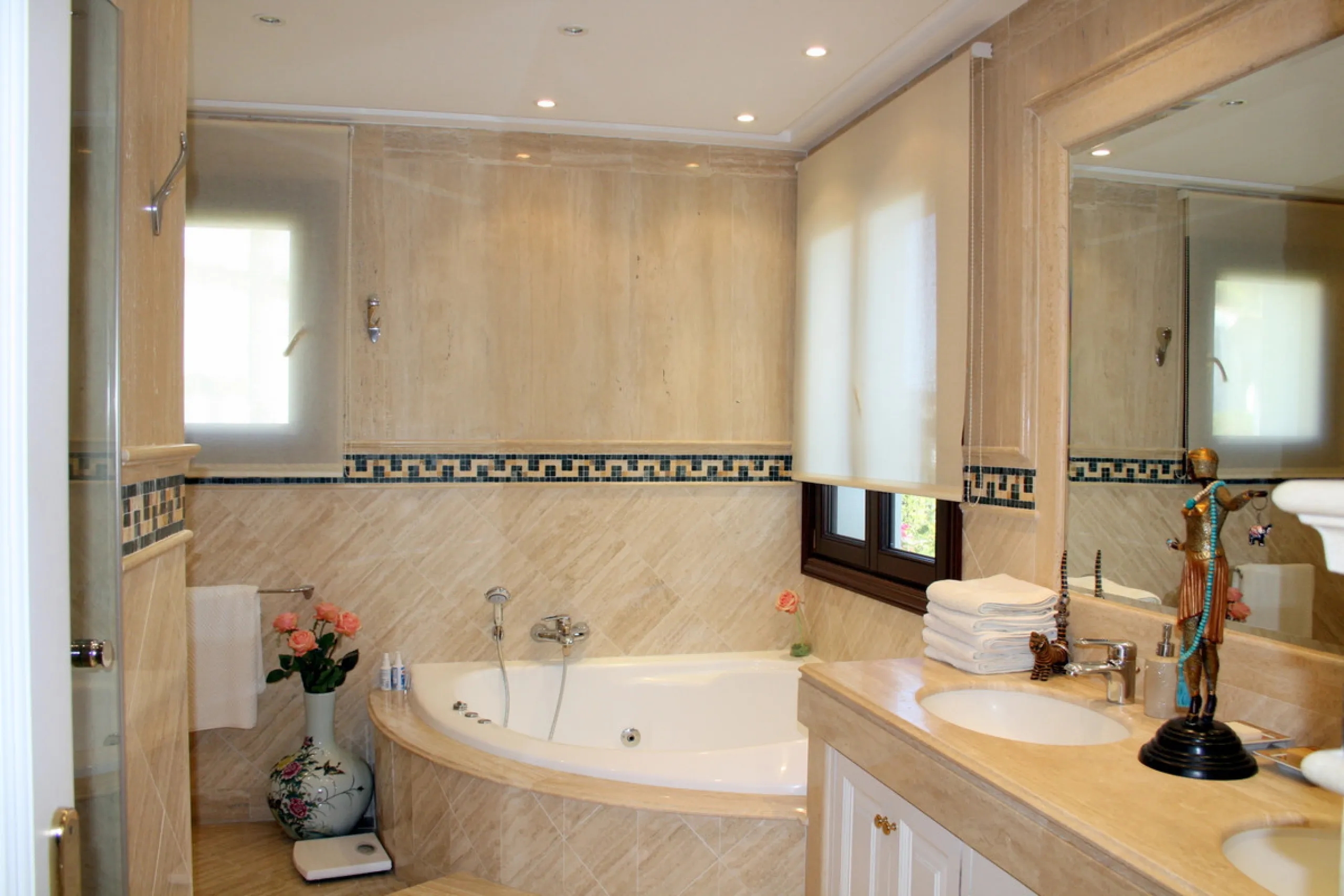 Superb south west facing first floor apartment with panoramic sea views within a five star complex in a luxurious gated urbanisation off the Golden Mile, Marbella.