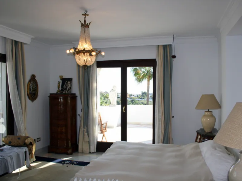Superb south west facing first floor apartment with panoramic sea views within a five star complex in a luxurious gated urbanisation off the Golden Mile, Marbella.