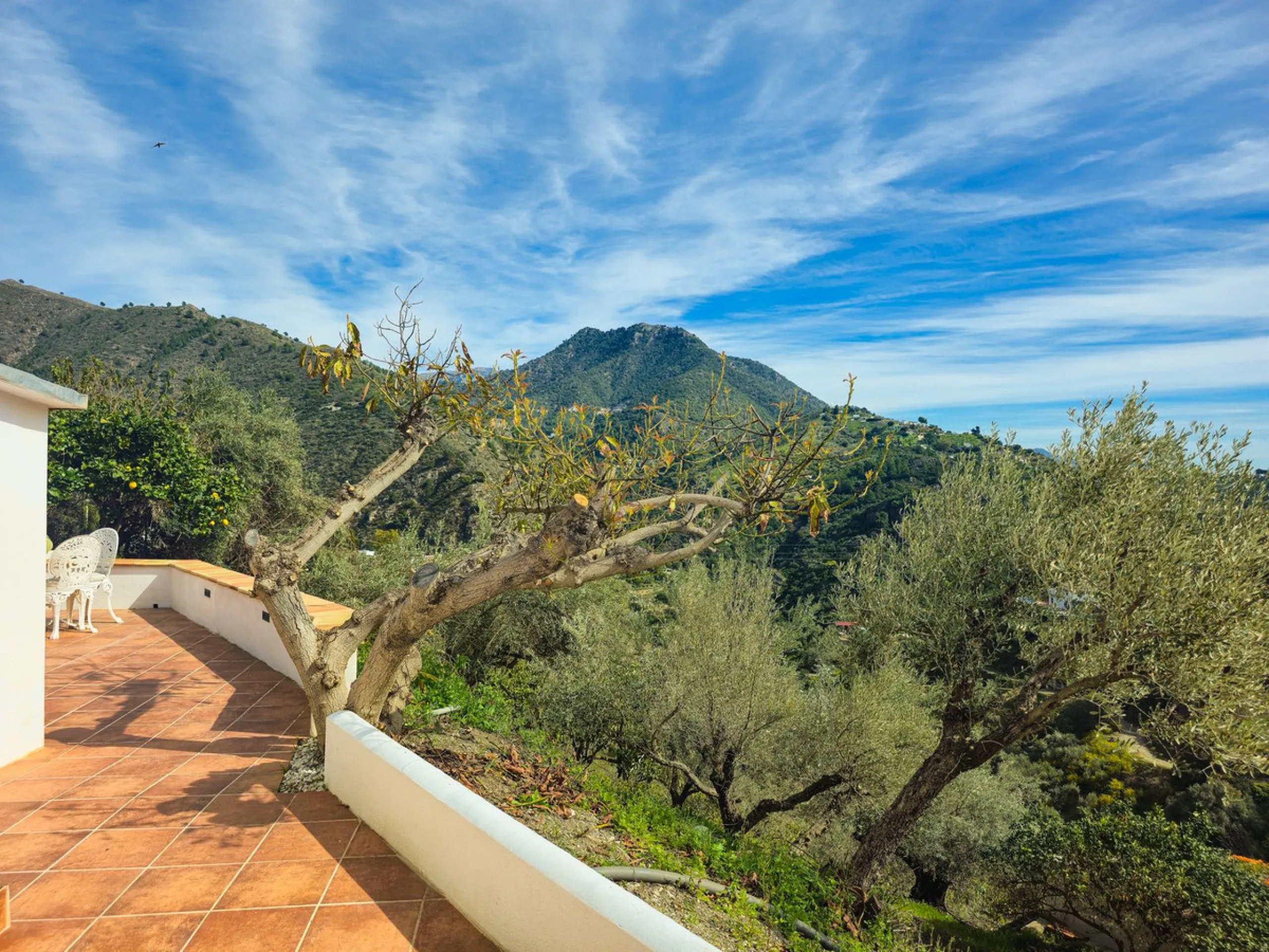Beautiful countryside villa located in a peaceful valley setting, just a short drive from the vibrant town of Cómpeta. This beautiful country house has been renovated to the highest standards of quality and elegance, offering a refined modern-zen style fi