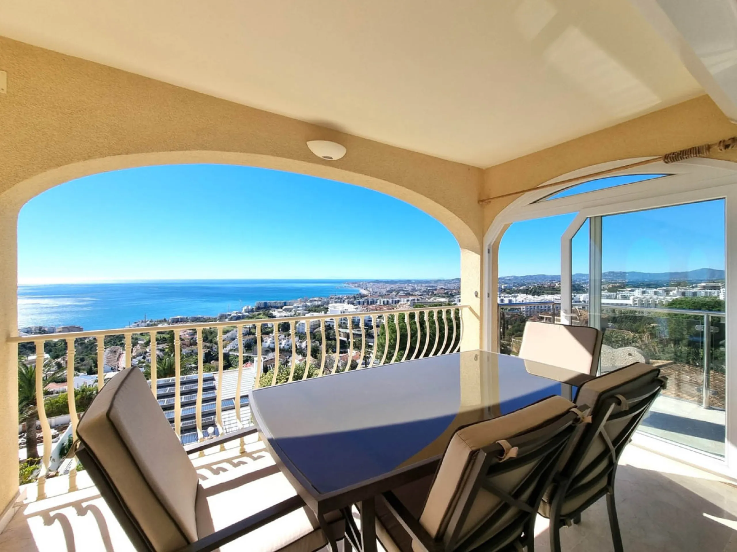 Located in the prestigious La Capellania area of the Costa del Sol, this exceptional 5-bedroom villa masterfully blends modern luxury with timeless Mediterranean charm, offering breathtaking panoramic sea views and an enviable lifestyle in one of southern