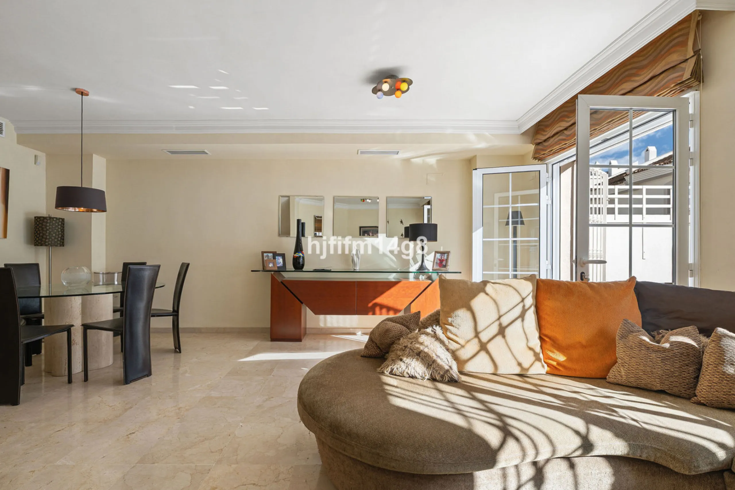 This stunning 3-bedroom townhouse is for sale in the highly sought-after El Alcornoque urbanisation in Nueva Andalucía, one of Marbella's most prestigious areas. Nestled front line to the renowned Aloha Golf Course, this exclusive development of just 22 u