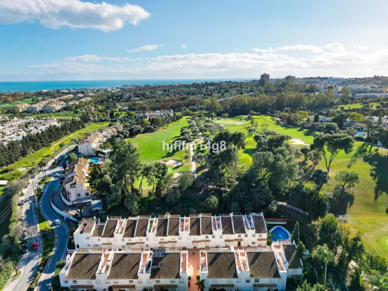 This stunning 3-bedroom townhouse is for sale in the highly sought-after El Alcornoque urbanisation in Nueva Andalucía, one of Marbella's most prestigious areas. Nestled front line to the renowned Aloha Golf Course, this exclusive development of just 22 u