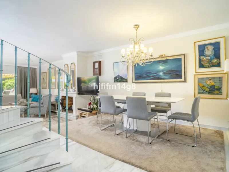 Discover this rare opportunity to own a charming townhouse for sale in Los Altos de Aloha, one of the most desirable residential complexes in Nueva Andalucía, Marbella. Perfectly positioned frontline to the pool, this beautifully maintained property offer
