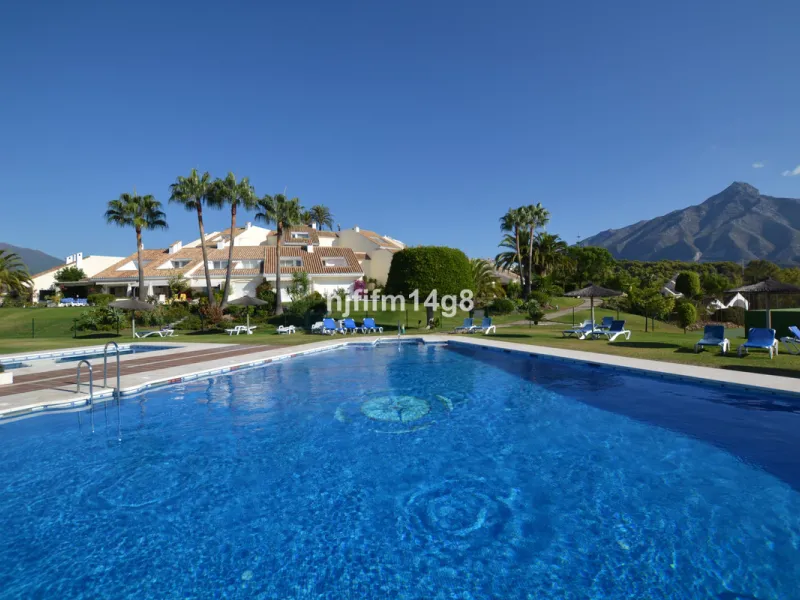 Discover this rare opportunity to own a charming townhouse for sale in Los Altos de Aloha, one of the most desirable residential complexes in Nueva Andalucía, Marbella. Perfectly positioned frontline to the pool, this beautifully maintained property offer